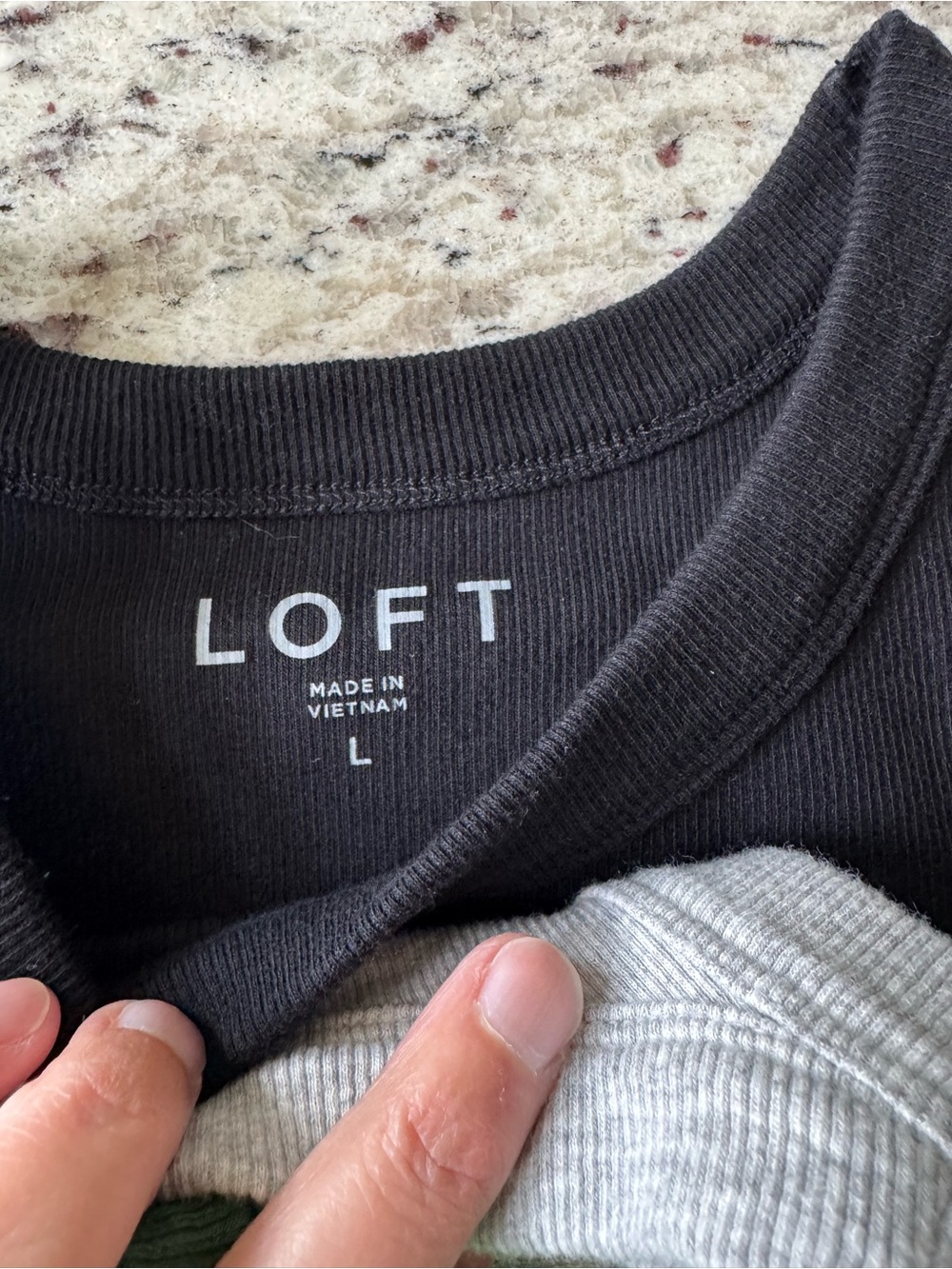 LOFT Ribbed Scoop Tank Top Trio — Green, Light Heather Gray, Black - Picture 4 of 4